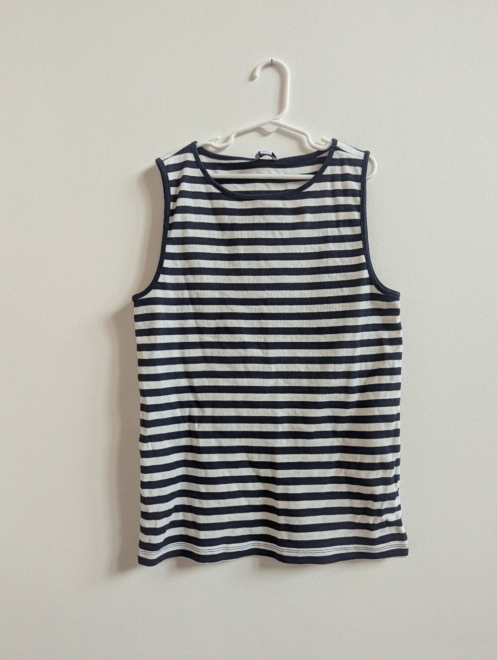 J. Crew Medium Women's Black and White Stripe Tank Top Summer Everyda